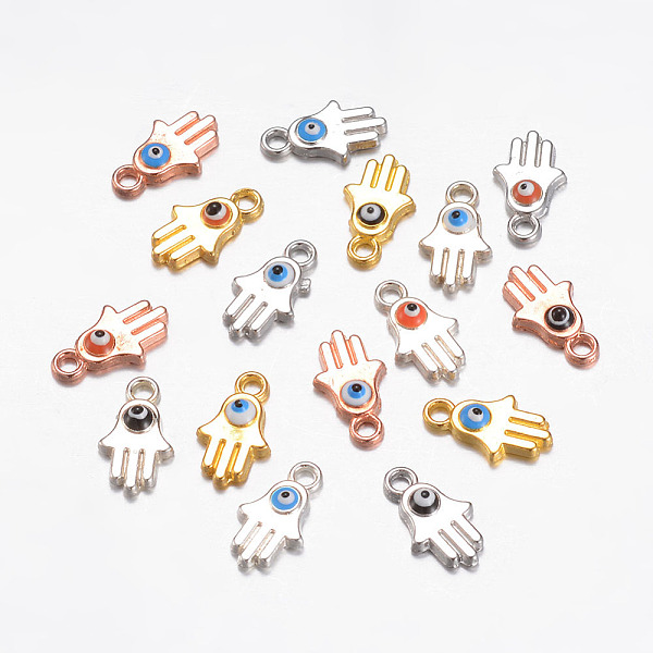 PandaHall Alloy Enamel Charms, Hamsa Hand/Hand of Fatima/Hand of Miriam with Evil Eye, Mixed Color, 12x7x3mm, Hole: 1mm Alloy+Enamel Evil...
PandaHall Alloy Enamel Charms, Hamsa Hand/Hand of Fatima/Hand of Miriam with Evil Eye, Mixed Color, 12x7x3mm, Hole: 1mm Alloy+Enamel Evil...