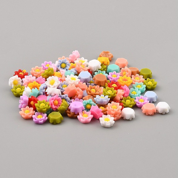 PandaHall Opaque Resin Cabochons, Flower, Mixed Color, 6x5.5x2.5mm, about 100pcs/bag Resin Flower Multicolor
PandaHall Opaque Resin Cabochons, Flower, Mixed Color, 6x5.5x2.5mm, about 100pcs/bag Resin Flower Multicolor
