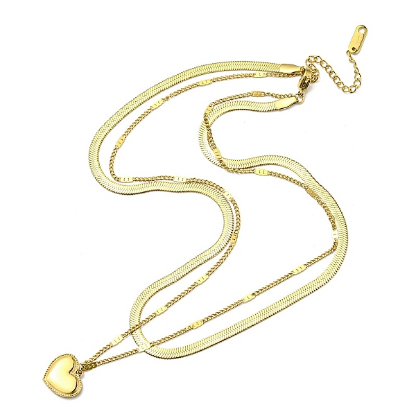 PandaHall 304 Stainless Steel Herringbone & Curb Chains Double Layered Necklaces, Love You Heart Pendant Necklace, Golden, 15.31 inch...
PandaHall 304 Stainless Steel Herringbone & Curb Chains Double Layered Necklaces, Love You Heart Pendant Necklace, Golden, 15.31 inch...