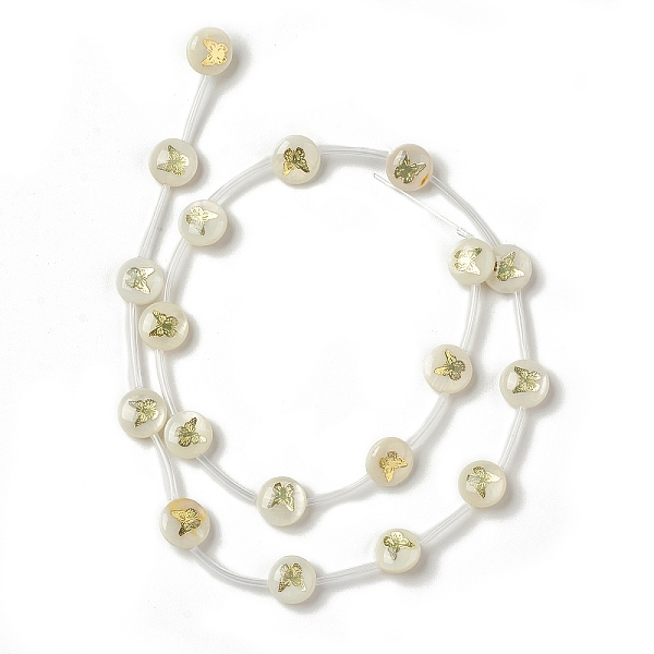 PandaHall Natural Freshwater Shell Beads Strands, with Brass Slices and Enamel, Seashell Color, Flat Round, Butterfly Pattern, 8.5x3.2mm...
PandaHall Natural Freshwater Shell Beads Strands, with Brass Slices and Enamel, Seashell Color, Flat Round, Butterfly Pattern, 8.5x3.2mm...