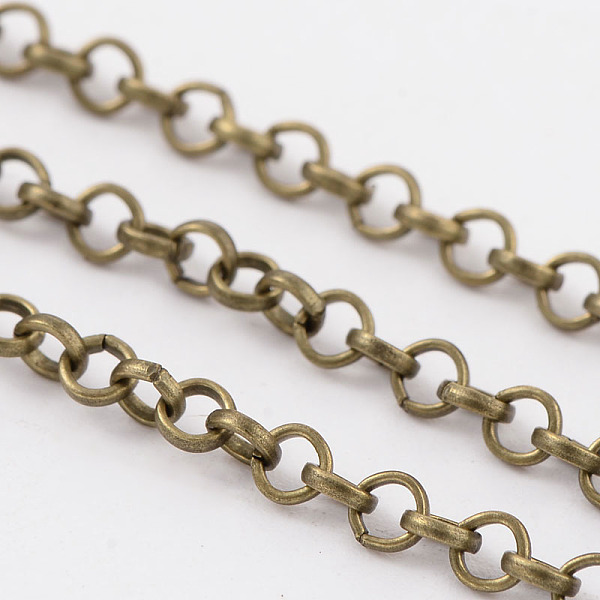 PandaHall Iron Rolo Chains, Belcher Chain, Unwelded, with Spool, Lead Free and Nickel Free, Antique Bronze Color, Size: Chain: about 3mm in...
PandaHall Iron Rolo Chains, Belcher Chain, Unwelded, with Spool, Lead Free and Nickel Free, Antique Bronze Color, Size: Chain: about 3mm in...