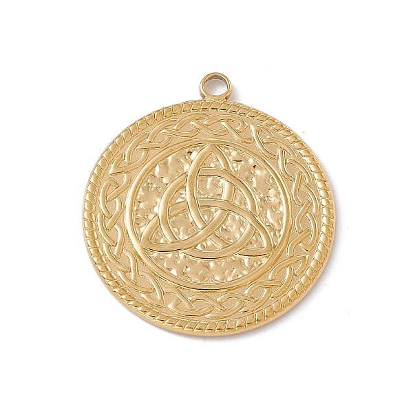 PandaHall Ion Plating(IP) 304 Stainless Steel Pendants, Flat Round with Trinity Knot, Real 18K Gold Plated, 34x30x2mm, Hole: 3mm 304...
PandaHall Ion Plating(IP) 304 Stainless Steel Pendants, Flat Round with Trinity Knot, Real 18K Gold Plated, 34x30x2mm, Hole: 3mm 304...