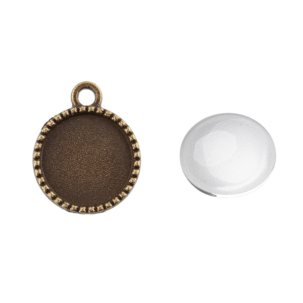 PandaHall Pendant Making Sets, with Alloy Pendant Cabochon Settings and Glass Cabochons, Flat Round, Nickel Free, Antique Bronze, Tray: 14mm...
PandaHall Pendant Making Sets, with Alloy Pendant Cabochon Settings and Glass Cabochons, Flat Round, Nickel Free, Antique Bronze, Tray: 14mm...