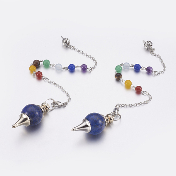 PandaHall Natural Lapis Lazuli Sphere Dowsing Pendulums, with Mixed Stone and Brass Findings, Chakra, Round, Platinum, 240~245mm Lapis...
PandaHall Natural Lapis Lazuli Sphere Dowsing Pendulums, with Mixed Stone and Brass Findings, Chakra, Round, Platinum, 240~245mm Lapis...