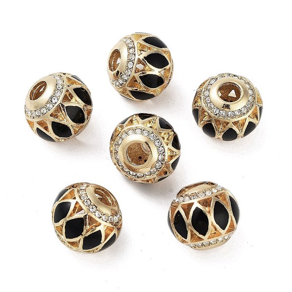 PandaHall Golden Plated Alloy Enamel European Beads, with Rhinestone, Large Hole Beads, Rondelle, Black, 14.5x13mm, Hole: 4.5mm Alloy...
PandaHall Golden Plated Alloy Enamel European Beads, with Rhinestone, Large Hole Beads, Rondelle, Black, 14.5x13mm, Hole: 4.5mm Alloy...