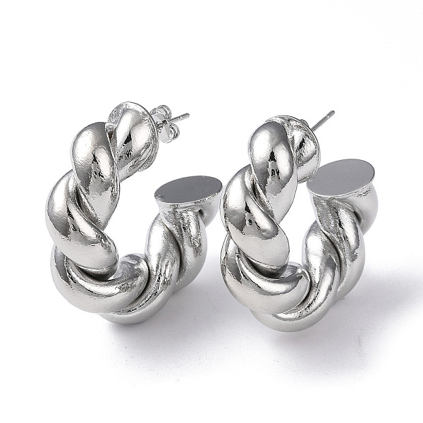 PandaHall Rack Plating Brass Twist Rope Stud Earrings for Women, Cadmium Free & Lead Free, Platinum, 34.5x31x11mm, Pin: 0.7mm Brass Round
PandaHall Rack Plating Brass Twist Rope Stud Earrings for Women, Cadmium Free & Lead Free, Platinum, 34.5x31x11mm, Pin: 0.7mm Brass Round
