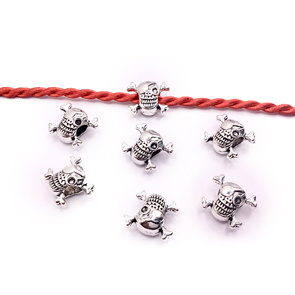 PandaHall Halloween Theme Tibetan Style Alloy Beads, Large Hole Beads, Skull, Antique Silver, 15x12x8mm, Hole: 5mm, 100pcs/bag Alloy Skull
PandaHall Halloween Theme Tibetan Style Alloy Beads, Large Hole Beads, Skull, Antique Silver, 15x12x8mm, Hole: 5mm, 100pcs/bag Alloy Skull