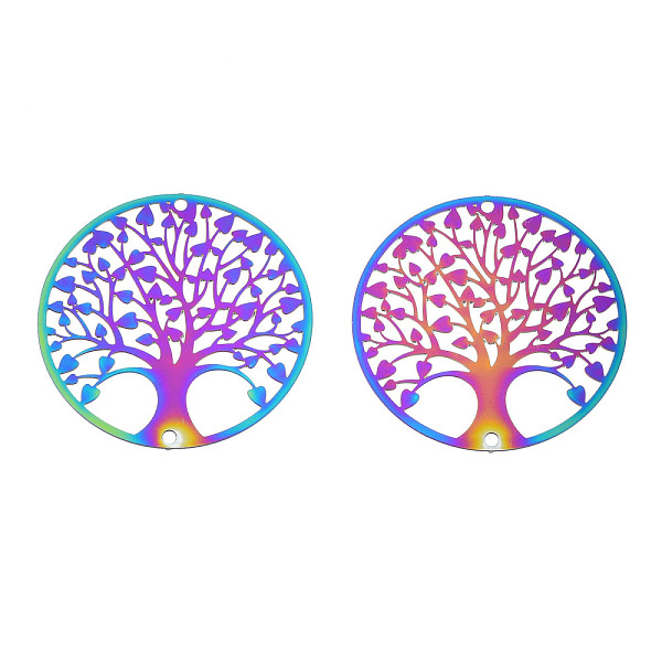 PandaHall Ion Plating(IP) 201 Stainless Steel Filigree Pendants, Etched Metal Embellishments, Tree of Life, Rainbow Color, 30x0.2mm, Hole...
PandaHall Ion Plating(IP) 201 Stainless Steel Filigree Pendants, Etched Metal Embellishments, Tree of Life, Rainbow Color, 30x0.2mm, Hole...
