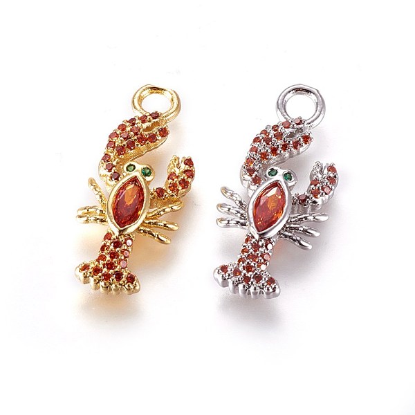 PandaHall Brass Micro Pave Cubic Zirconia Pendants, Lobster, Orange Red, Mixed Color, 23.5x10x3mm, Hole: 3mm Brass+Cubic Zirconia Other...
PandaHall Brass Micro Pave Cubic Zirconia Pendants, Lobster, Orange Red, Mixed Color, 23.5x10x3mm, Hole: 3mm Brass+Cubic Zirconia Other...