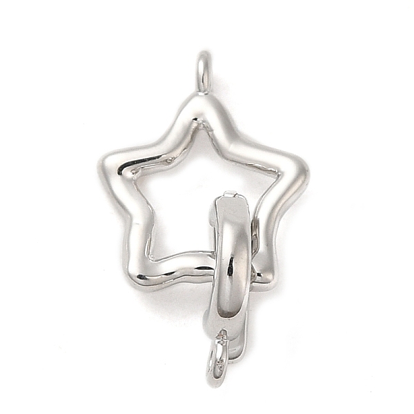 PandaHall Brass Fold Over Clasps, Star, Real Platinum Plated, Star: 14x11.5x2mm, Hole: 1.4mm; Clasp: 10.5x8x2mm, Hole: 1.2mm Brass
PandaHall Brass Fold Over Clasps, Star, Real Platinum Plated, Star: 14x11.5x2mm, Hole: 1.4mm; Clasp: 10.5x8x2mm, Hole: 1.2mm Brass
