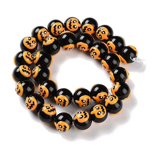 PandaHall Halloween Themed Handmade Lampwork Beads Strands, with Enamel, Round, Pumpkin, 12mm, Hole: 1.5mm, about 30pcs/strand, 13.58 inch..., Black
PandaHall Halloween Themed Handmade Lampwork Beads Strands, with Enamel, Round, Pumpkin, 12mm, Hole: 1.5mm, about 30pcs/strand, 13.58 inch..., Black