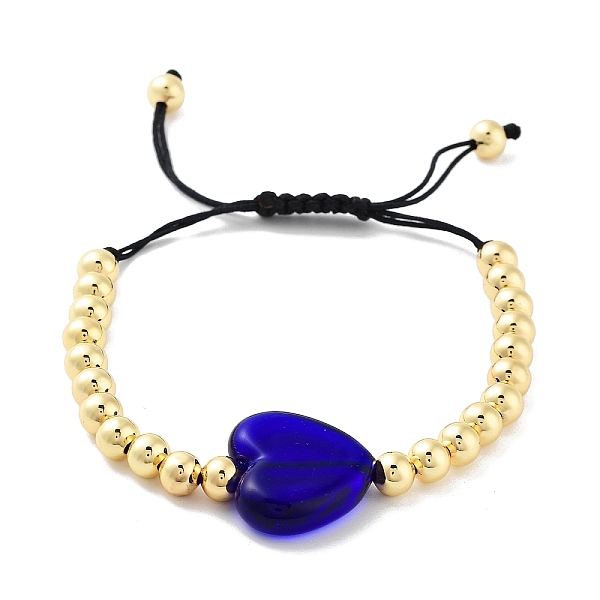 PandaHall Handmade Lampwork Heart Bracelets, Adjustable 6mm Round Brass Braided Bead Bracelets for Women, Real 18K Gold Plated, Midnight...
PandaHall Handmade Lampwork Heart Bracelets, Adjustable 6mm Round Brass Braided Bead Bracelets for Women, Real 18K Gold Plated, Midnight...