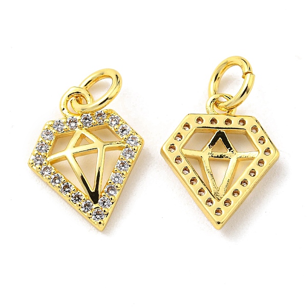 PandaHall Rack Plating Brass Micro Pave Cubic Zirconia Charms, with Jump Ring, Diamond, Golden, 13x10x2mm, Hole: 3.2mm Brass+Cubic Zirconia..., Clear
PandaHall Rack Plating Brass Micro Pave Cubic Zirconia Charms, with Jump Ring, Diamond, Golden, 13x10x2mm, Hole: 3.2mm Brass+Cubic Zirconia..., Clear
