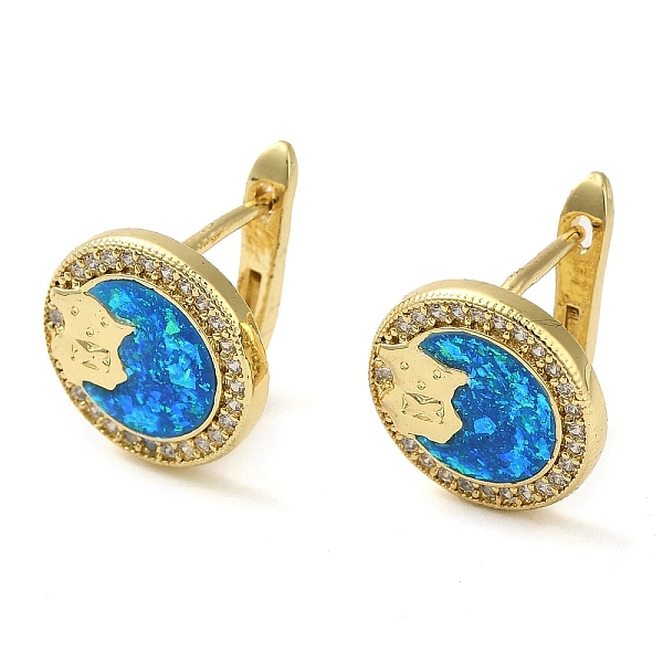 PandaHall Flat Round with Bear Rack Plating Brass Micro Pave Cubic Zirconia Hoop Earrings, with Synthetic Opal, Cadmium Free & Lead Free...
PandaHall Flat Round with Bear Rack Plating Brass Micro Pave Cubic Zirconia Hoop Earrings, with Synthetic Opal, Cadmium Free & Lead Free...