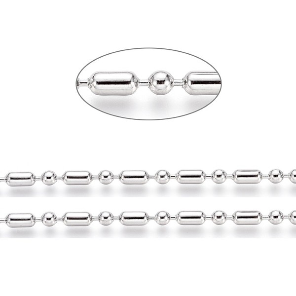 PandaHall 304 Stainless Steel Ball Chains, Stainless Steel Color, Column: 6x3mm, Ball: 3mm 304 Stainless Steel
PandaHall 304 Stainless Steel Ball Chains, Stainless Steel Color, Column: 6x3mm, Ball: 3mm 304 Stainless Steel