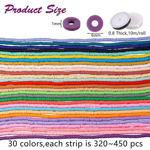 PandaHall DIY Jewelry Making Kit, Including 30 Strands 30 Colors Handmade Polymer Clay Beads Strands, Heishi Beads, Elastic Crystal Thread..., Multicolor
PandaHall DIY Jewelry Making Kit, Including 30 Strands 30 Colors Handmade Polymer Clay Beads Strands, Heishi Beads, Elastic Crystal Thread..., Multicolor