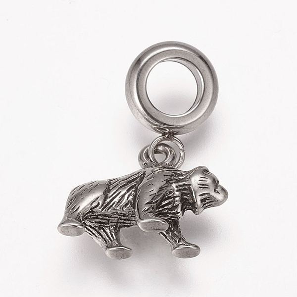 PandaHall 304 Stainless Steel European Dangle Charms, Large Hole Pendants, Bear, Antique Silver, 22mm, Hole: 5mm, Pendant: 12x15x5mm 304...
PandaHall 304 Stainless Steel European Dangle Charms, Large Hole Pendants, Bear, Antique Silver, 22mm, Hole: 5mm, Pendant: 12x15x5mm 304...