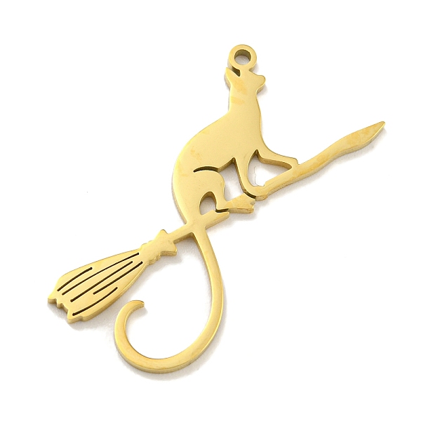 PandaHall 304 Stainless Steel Pendants, Laser Cut, Cat with Broom Charm, Golden, 35x33x1mm, Hole: 1.5mm 304 Stainless Steel Cat Shape
PandaHall 304 Stainless Steel Pendants, Laser Cut, Cat with Broom Charm, Golden, 35x33x1mm, Hole: 1.5mm 304 Stainless Steel Cat Shape