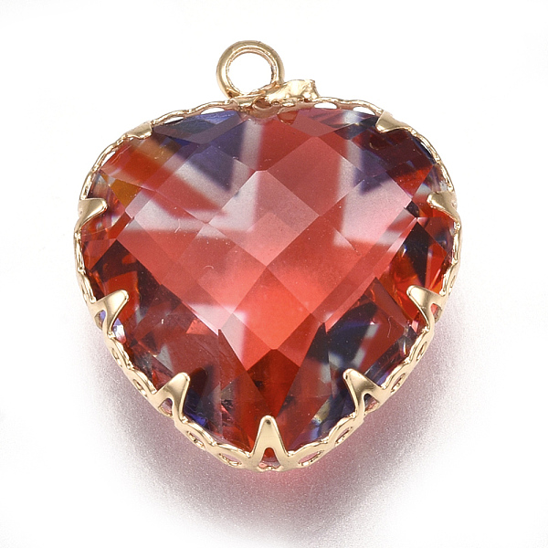 PandaHall K9 Glass Pendants, with Brass Findings, Faceted, Heart, Golden, Colorful, 20x16.5x7.5mm, Hole: 1.5mm K9 Glass Heart
PandaHall K9 Glass Pendants, with Brass Findings, Faceted, Heart, Golden, Colorful, 20x16.5x7.5mm, Hole: 1.5mm K9 Glass Heart