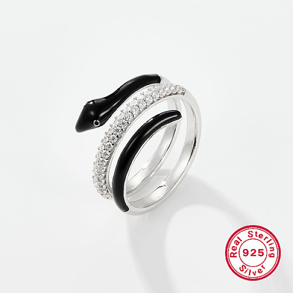 PandaHall Snake Shape Rhodium Plated Platinum 925 Sterling Silver Wrap Cuff Ring, with Enamel, Platinum, Inner Diameter: 16mm Sterling...
PandaHall Snake Shape Rhodium Plated Platinum 925 Sterling Silver Wrap Cuff Ring, with Enamel, Platinum, Inner Diameter: 16mm Sterling...