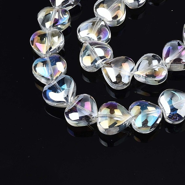 PandaHall Electroplate Glass Beads Strands, AB Color, Heart, Clear AB, 9~10x10x5.5mm, Hole: 0.8mm, about 70~71pcs/strand, 25.20 inch~ 26.38..., White
PandaHall Electroplate Glass Beads Strands, AB Color, Heart, Clear AB, 9~10x10x5.5mm, Hole: 0.8mm, about 70~71pcs/strand, 25.20 inch~ 26.38..., White