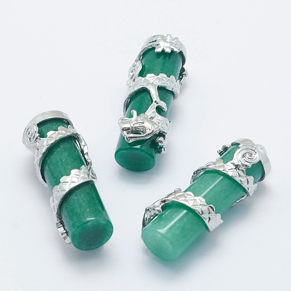 PandaHall Natural Green Aventurine Pendants, with Brass Findings, Column with Dragon, Platinum, 40.5~41.5x14x15mm, Hole: 3.5x5mm Green...
PandaHall Natural Green Aventurine Pendants, with Brass Findings, Column with Dragon, Platinum, 40.5~41.5x14x15mm, Hole: 3.5x5mm Green...