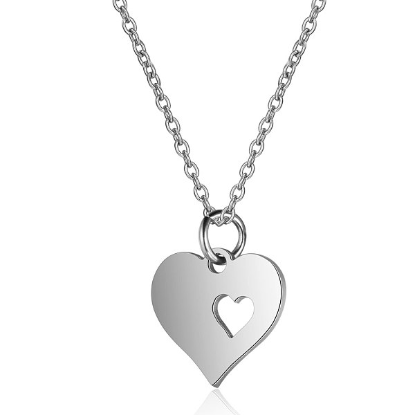 PandaHall 201 Stainless Steel Pendants Necklaces, with Cable Chains, Heart, Stainless Steel Color, 16.3 inch(40cm), 1mm 201 Stainless Steel
PandaHall 201 Stainless Steel Pendants Necklaces, with Cable Chains, Heart, Stainless Steel Color, 16.3 inch(40cm), 1mm 201 Stainless Steel