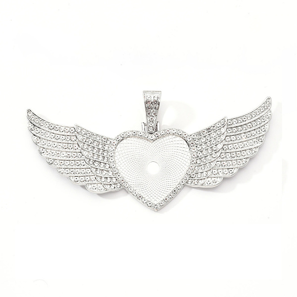 PandaHall Alloy Pendant Cabochon Settings, with Rhinestone, Lead Free & Nickel Free, Heart with Wing, Platinum, Crystal, Tray: 26.5x32.5mm..., Clear
PandaHall Alloy Pendant Cabochon Settings, with Rhinestone, Lead Free & Nickel Free, Heart with Wing, Platinum, Crystal, Tray: 26.5x32.5mm..., Clear
