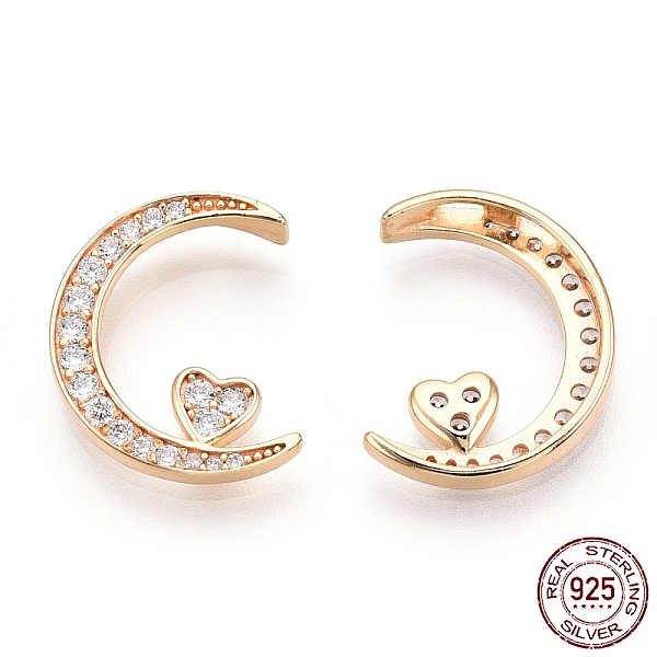 PandaHall 925 Sterling Silver Micro Pave Cubic Zirconia Pendants, Moon with Heart Charms, Nickel Free, Real 18K Gold Plated, 15.5x12.5x3mm..., Clear
PandaHall 925 Sterling Silver Micro Pave Cubic Zirconia Pendants, Moon with Heart Charms, Nickel Free, Real 18K Gold Plated, 15.5x12.5x3mm..., Clear