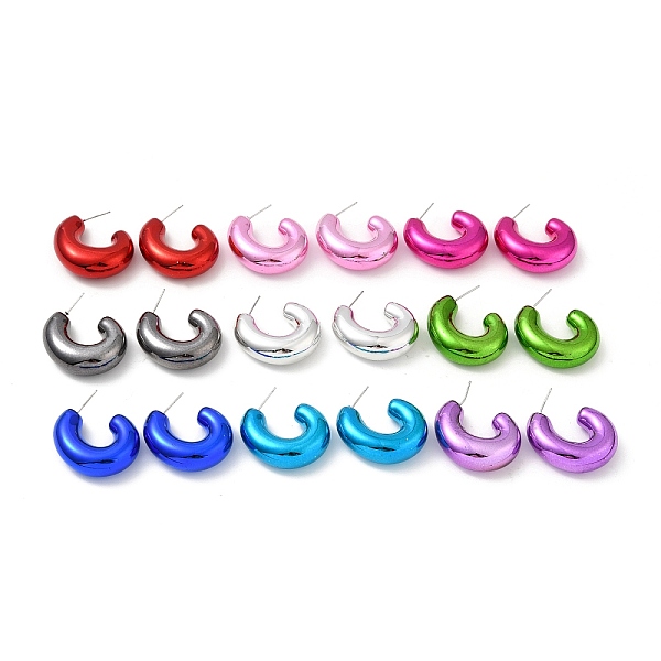 PandaHall Donut Acrylic Stud Earrings, Half Hoop Earrings with 316 Surgical Stainless Steel Pins, Mixed Color, 33x11mm Acrylic Donut
PandaHall Donut Acrylic Stud Earrings, Half Hoop Earrings with 316 Surgical Stainless Steel Pins, Mixed Color, 33x11mm Acrylic Donut