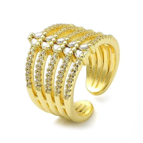 PandaHall Brass with Cubic Zirconia Open Cuff Ring, Multi Lines Wide Band Rings, Real 18K Gold Plated, Inner Diameter: 18mm Brass Clear
PandaHall Brass with Cubic Zirconia Open Cuff Ring, Multi Lines Wide Band Rings, Real 18K Gold Plated, Inner Diameter: 18mm Brass Clear