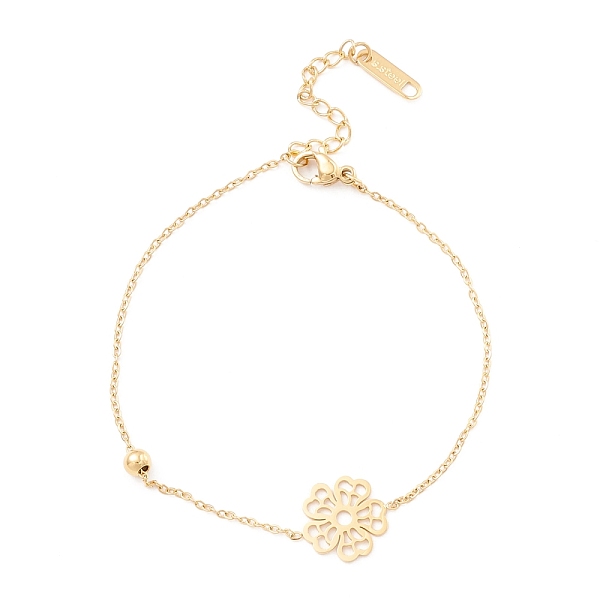 PandaHall 304 Stainless Steel Link Bracelets, with Flower Link, for Women, Golden, 6-7/8 inch(17.6cm) 304 Stainless Steel
PandaHall 304 Stainless Steel Link Bracelets, with Flower Link, for Women, Golden, 6-7/8 inch(17.6cm) 304 Stainless Steel