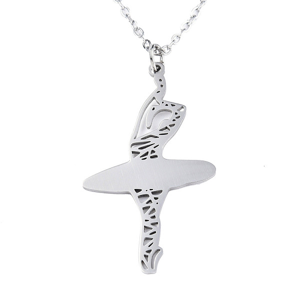 PandaHall 201 Stainless Steel Pendant Necklaces, with Cable Chains, Ballerina, Stainless Steel Color, 17.5 inch~17.9 inch(44.5~45.5cm)...
PandaHall 201 Stainless Steel Pendant Necklaces, with Cable Chains, Ballerina, Stainless Steel Color, 17.5 inch~17.9 inch(44.5~45.5cm)...
