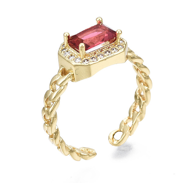 PandaHall Brass Micro Pave Cubic Zirconia Cuff Rings, Open Rings, Rectangle Octagon, Curb Chain, Real 16K Gold Plated, Nickel Free, Red, US...
PandaHall Brass Micro Pave Cubic Zirconia Cuff Rings, Open Rings, Rectangle Octagon, Curb Chain, Real 16K Gold Plated, Nickel Free, Red, US...