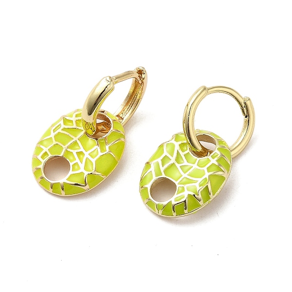 PandaHall Oval Real 18K Gold Plated Brass Dangle Hoop Earrings, with Enamel, Green Yellow, 21.5x11.5mm Brass Oval
PandaHall Oval Real 18K Gold Plated Brass Dangle Hoop Earrings, with Enamel, Green Yellow, 21.5x11.5mm Brass Oval