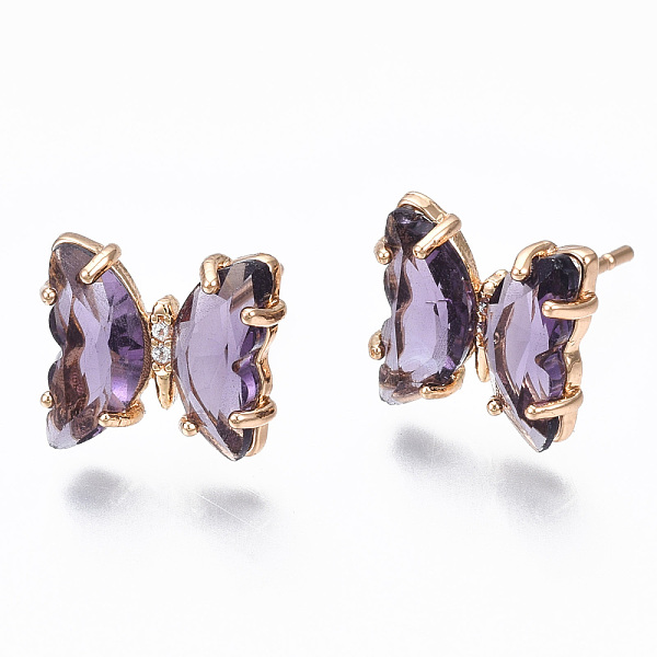 PandaHall Cubic Zirconia Butterfly Stud Earrings with Glass, Brass Jewelry for Women, Long-Lasting Plated, Light Gold, Slate Blue, 10x11.5mm...
PandaHall Cubic Zirconia Butterfly Stud Earrings with Glass, Brass Jewelry for Women, Long-Lasting Plated, Light Gold, Slate Blue, 10x11.5mm...