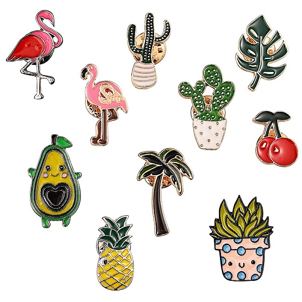 PandaHall 10Pcs 10 Style Alloy Enamel Brooches, Enamel Pin, Avocado & Catus & Leaf & Cherry & Butterfly & Flamingo, Light Gold, Cadmium Free..., Multicolor
PandaHall 10Pcs 10 Style Alloy Enamel Brooches, Enamel Pin, Avocado & Catus & Leaf & Cherry & Butterfly & Flamingo, Light Gold, Cadmium Free..., Multicolor