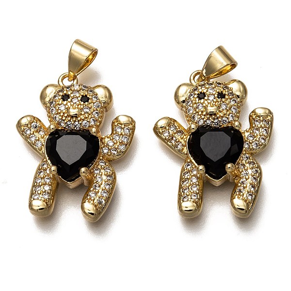 PandaHall Brass Micro Pave Cubic Zirconia Pendants, Long-Lasting Plated, Real 18K Gold Plated, Inlay Bear Shape, Black, 23x18x5.5mm, Hole...
PandaHall Brass Micro Pave Cubic Zirconia Pendants, Long-Lasting Plated, Real 18K Gold Plated, Inlay Bear Shape, Black, 23x18x5.5mm, Hole...
