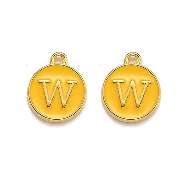 PandaHall Golden Plated Alloy Enamel Charms, Enamelled Sequins, Flat Round with Alphabet, Letter.W, Yellow, 14x12x2mm, Hole: 1.5mm...
PandaHall Golden Plated Alloy Enamel Charms, Enamelled Sequins, Flat Round with Alphabet, Letter.W, Yellow, 14x12x2mm, Hole: 1.5mm...