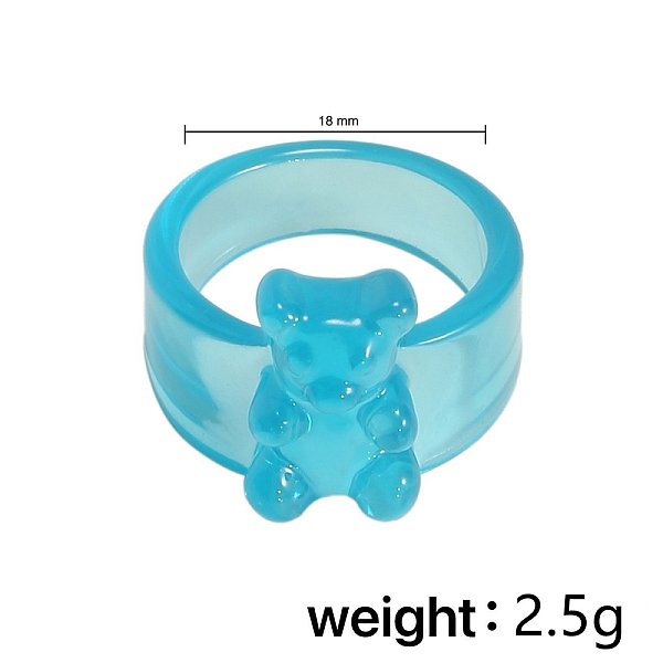 PandaHall Resin Plain Band Rings, Dark Turquoise, Inner Diameter: 17mm Resin Bear
PandaHall Resin Plain Band Rings, Dark Turquoise, Inner Diameter: 17mm Resin Bear