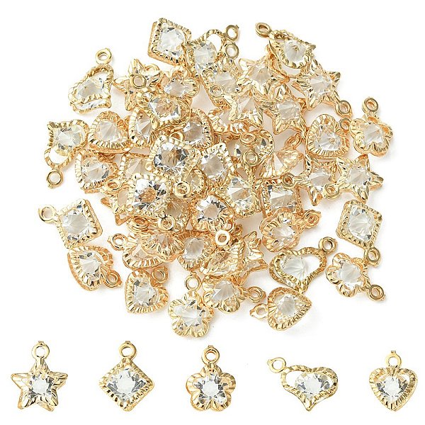 PandaHall 50Pcs 5 Style Rack Plating Iron Charms, with Crystal Rhinestone, Flower & Heart & Star & Rhombus, Cadmium Free & Nickel Free &...
PandaHall 50Pcs 5 Style Rack Plating Iron Charms, with Crystal Rhinestone, Flower & Heart & Star & Rhombus, Cadmium Free & Nickel Free &...