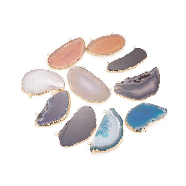 PandaHall Mixed Electroplate Gemstone Natural Agate Slices Links connectors, with Golden Plated Findings, Mixed Color, 50~100x28~60x3~5mm..., Multicolor
PandaHall Mixed Electroplate Gemstone Natural Agate Slices Links connectors, with Golden Plated Findings, Mixed Color, 50~100x28~60x3~5mm..., Multicolor