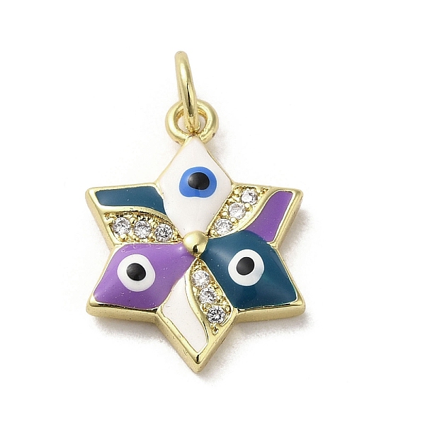 PandaHall Brass Micro Pave Cubic Zirconia Pendants, with Enamel, with Jump Ring, Real 18K Gold Plated, Star with Evil Eye, Medium Purple...
PandaHall Brass Micro Pave Cubic Zirconia Pendants, with Enamel, with Jump Ring, Real 18K Gold Plated, Star with Evil Eye, Medium Purple...