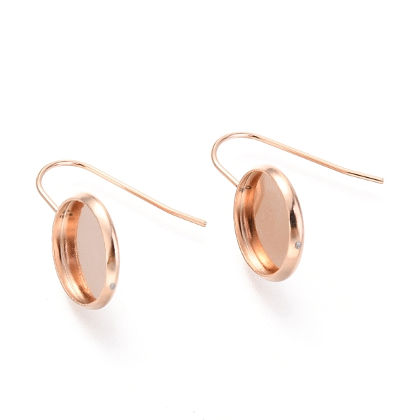 PandaHall 304 Stainless Steel Earring Hooks, Flat Round, Rose Gold, Tray: 14mm, 24.5~25x16mm, 21 Gauge, Pin: 0.7mm 304 Stainless Steel
PandaHall 304 Stainless Steel Earring Hooks, Flat Round, Rose Gold, Tray: 14mm, 24.5~25x16mm, 21 Gauge, Pin: 0.7mm 304 Stainless Steel