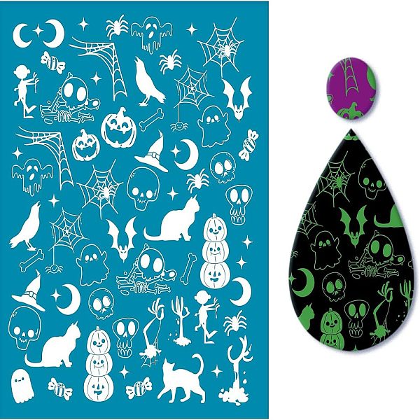 PandaHall Silk Screen Printing Stencil, for Painting on Wood, DIY Decoration T-Shirt Fabric, Halloween Themed Pattern, 12.7x10cm Nylon Cyan
PandaHall Silk Screen Printing Stencil, for Painting on Wood, DIY Decoration T-Shirt Fabric, Halloween Themed Pattern, 12.7x10cm Nylon Cyan