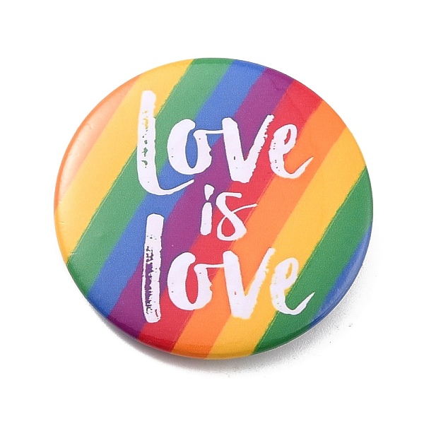 PandaHall Love is Love Rainbow Iron Brooch, Flat Round Pride Pin, Colorful, 44x8mm, Pin: 0.7mm Iron Word
PandaHall Love is Love Rainbow Iron Brooch, Flat Round Pride Pin, Colorful, 44x8mm, Pin: 0.7mm Iron Word