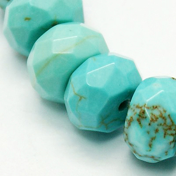 PandaHall Natural Howlite Beads Strands, Dyed & Heated, Faceted, Rondelle, Turquoise, 8x5mm, Hole: 1mm, about 83pcs/strand, 15.55 inch..., Green
PandaHall Natural Howlite Beads Strands, Dyed & Heated, Faceted, Rondelle, Turquoise, 8x5mm, Hole: 1mm, about 83pcs/strand, 15.55 inch..., Green