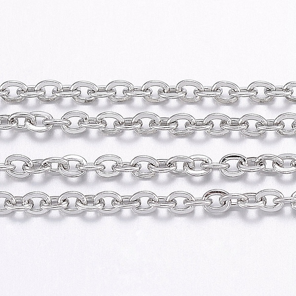 PandaHall 304 Stainless Steel Cable Chains, with Spool, Flat Oval, for Jewelry Making, Soldered, Stainless Steel Color, 2x1.5x0.4mm, about...
PandaHall 304 Stainless Steel Cable Chains, with Spool, Flat Oval, for Jewelry Making, Soldered, Stainless Steel Color, 2x1.5x0.4mm, about...