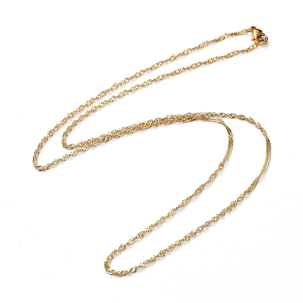 PandaHall 304 Stainless Steel Singapore Chain Necklaces, Water Wave Chain Necklaces, with Lobster Claw Clasps, Golden, 23.03 inch(58.5cm)...
PandaHall 304 Stainless Steel Singapore Chain Necklaces, Water Wave Chain Necklaces, with Lobster Claw Clasps, Golden, 23.03 inch(58.5cm)...