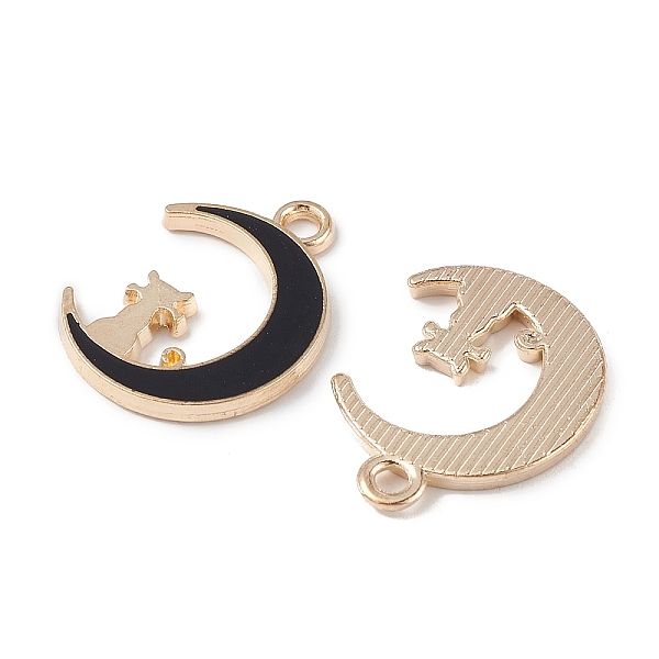 PandaHall Alloy Enamel Pendants, Light Gold, Moon with Cat Charm, Black, 19.5x14.5x1.5mm, Hole: 2mm Alloy+Enamel Moon Black
PandaHall Alloy Enamel Pendants, Light Gold, Moon with Cat Charm, Black, 19.5x14.5x1.5mm, Hole: 2mm Alloy+Enamel Moon Black